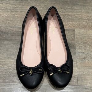 Kate Spade Black Flats with Bow Accent